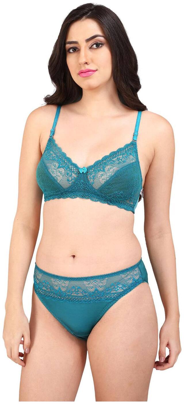 Bralux Printed Lingerie Set - Blue