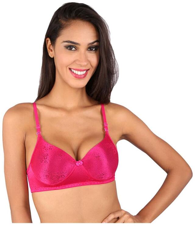 Bralux Women's Trishna Lace Padded B Cup Bra (Pink_30)
