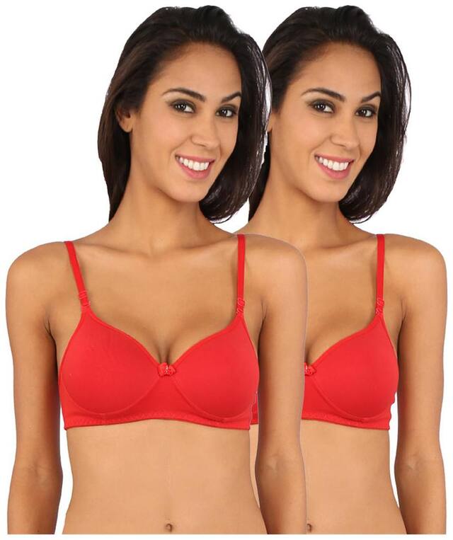 Bralux Women's Liza Padded B Cup Bra (Multi-Coloured)-Set of 2