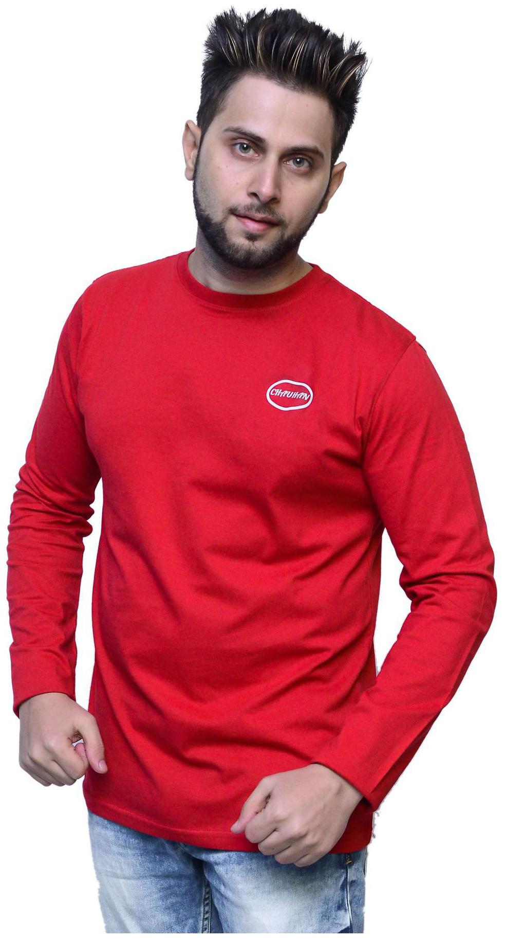 

Branded Full Sleeve Round Neck Red Color Casual T-Shirt for Boy s and Men s