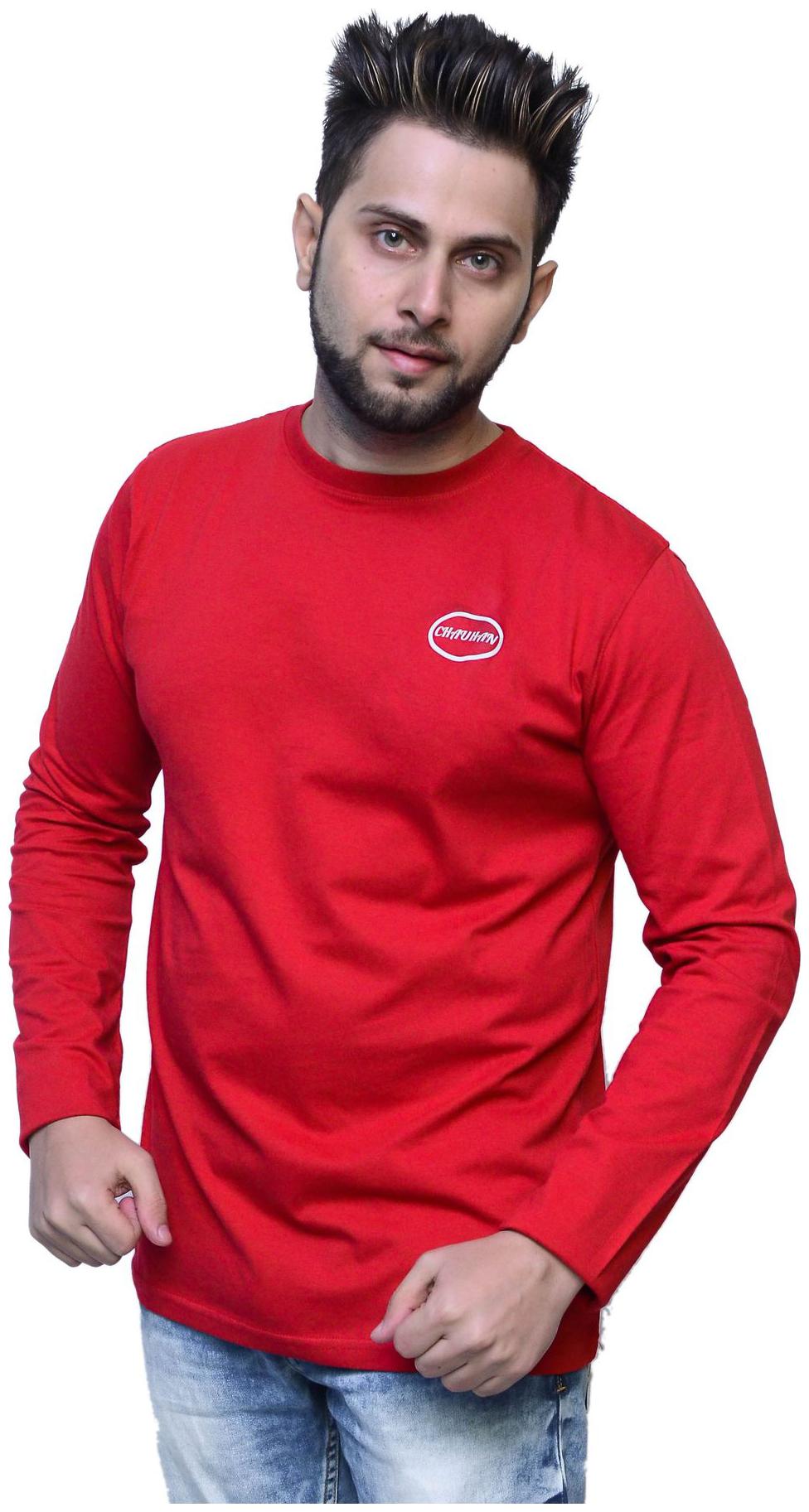 

Branded Full Sleeve Round Neck Red Color Casual T-Shirt for Boy s and Men s
