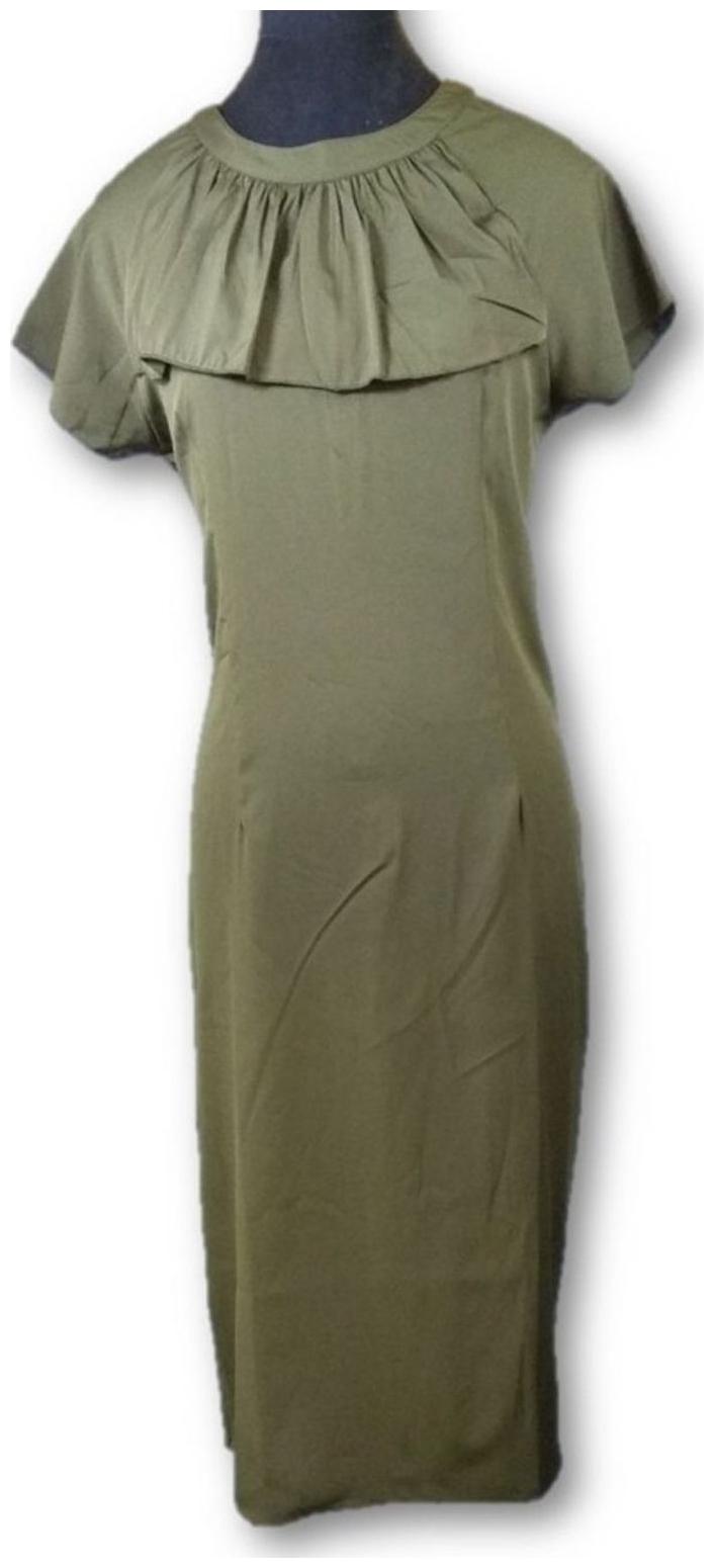 

NICE QUEEN Green Solid A-line dress