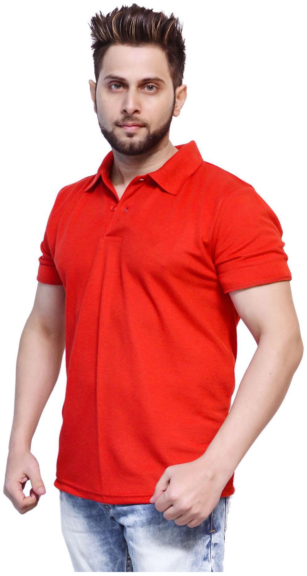 

Branded Half Sleeve Red Color Polo Neck Casual T-Shirt for Boy s and Men s