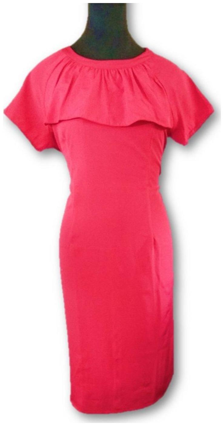 

NICE QUEEN Red Solid Wrap dress