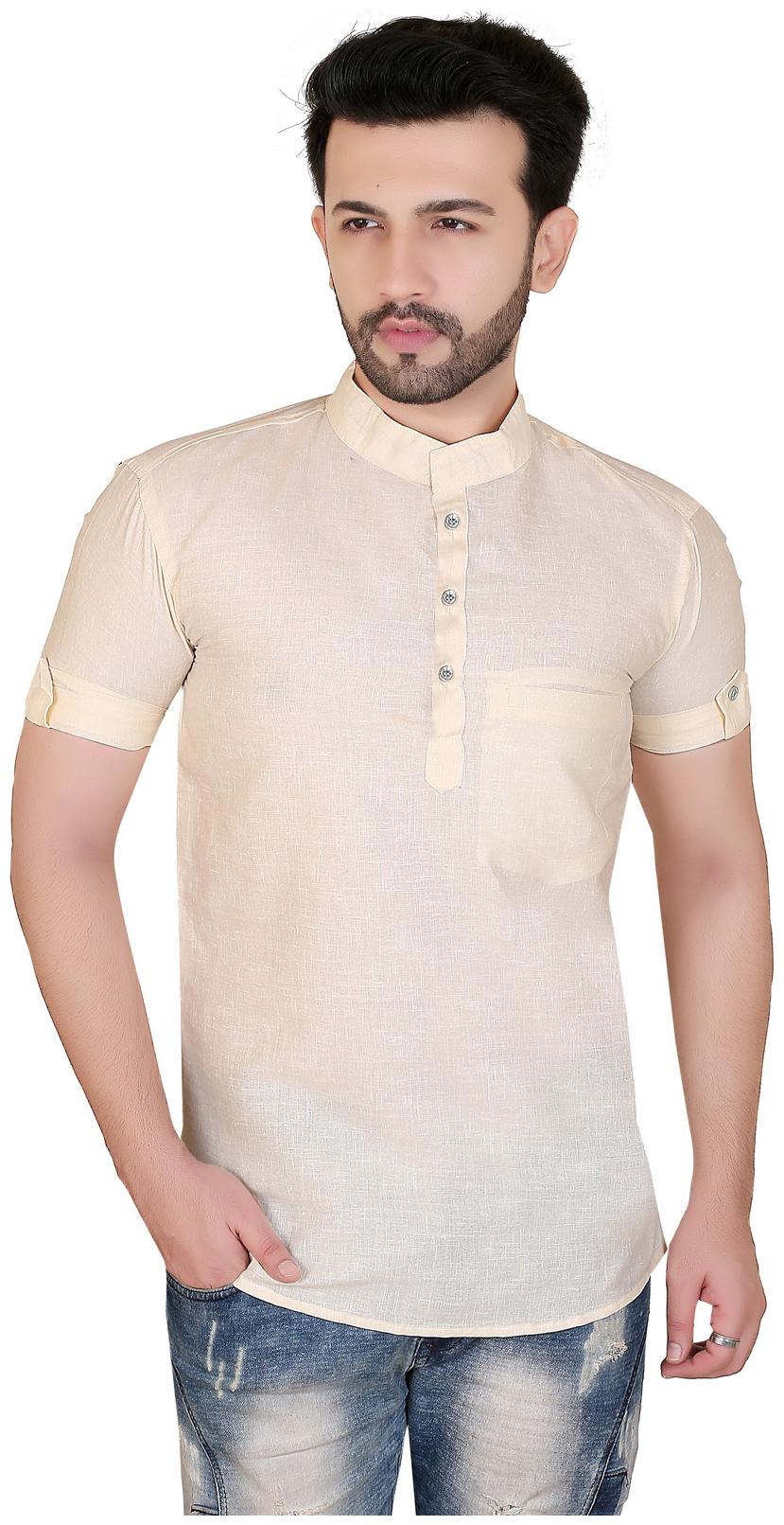 

Brinley Men Cream Regular Fit Kurta