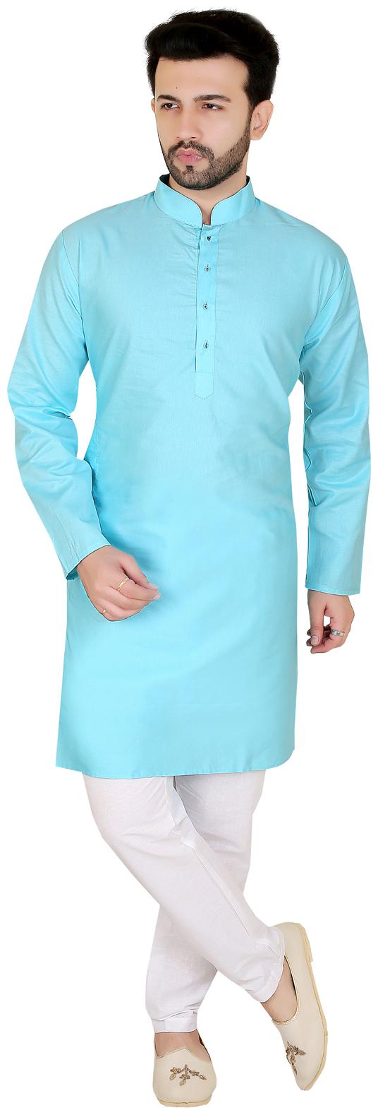 

Brinley Turquoise Solid Kurta and Pyjamas
