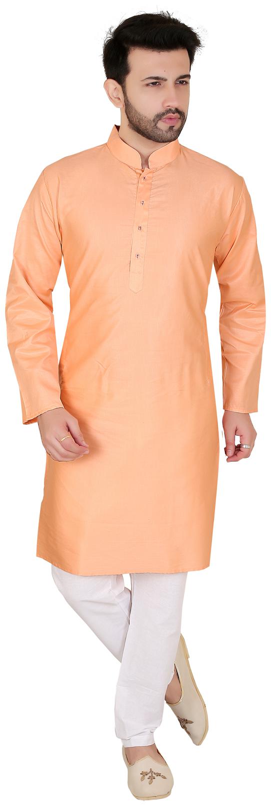 

Brinley Peach Solid Kurta and Pyjamas