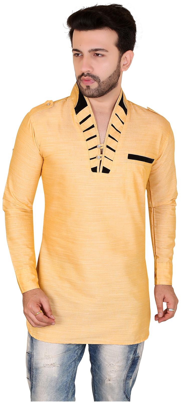 

Brinley Men Orange Regular Fit Kurta