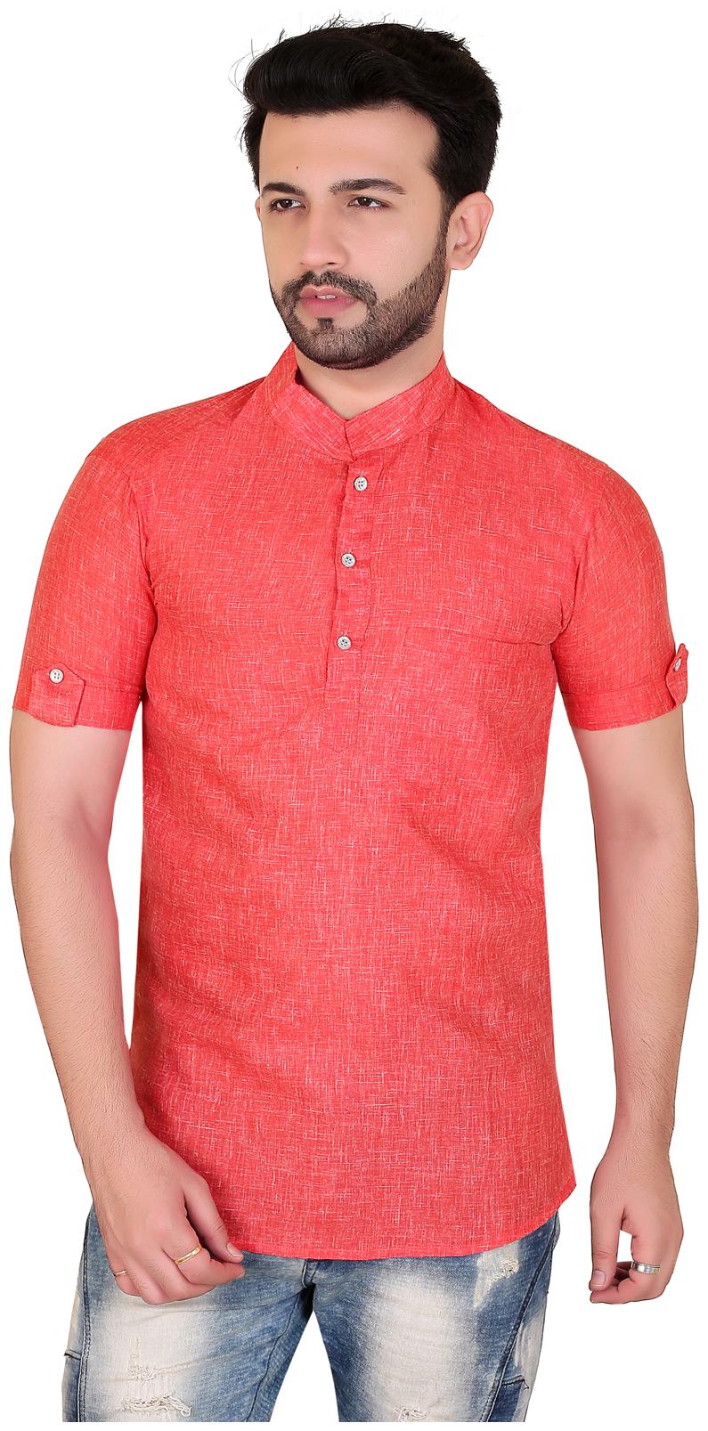 

Brinley Men Red Regular Fit Kurta