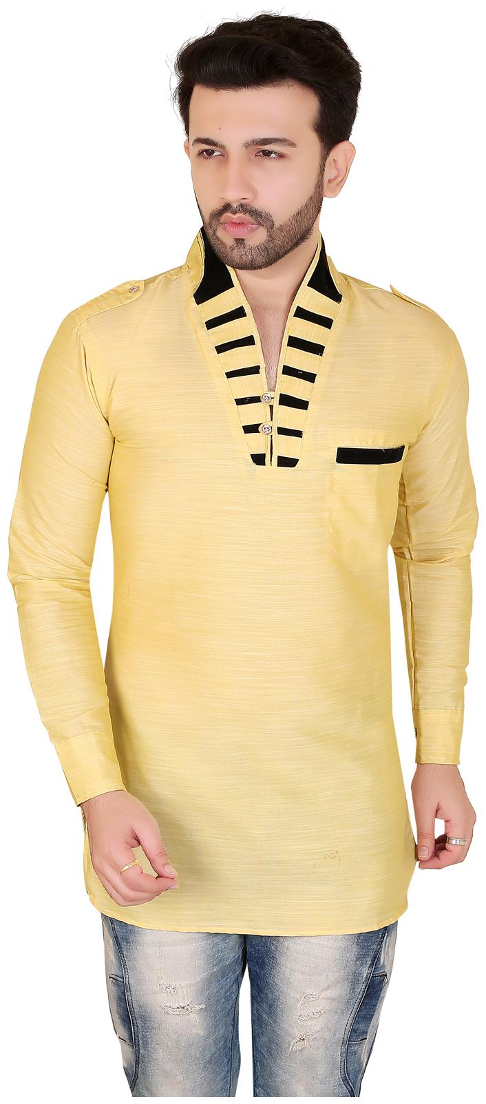 

Brinley Men Yellow Regular Fit Kurta