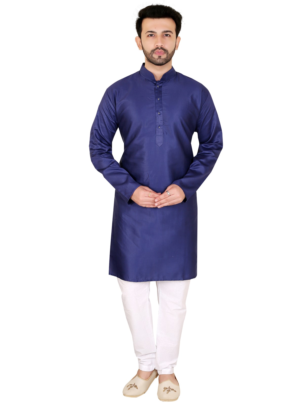 

Brinley Plain Regular Fit Kurta For Mens (Navy Blue )