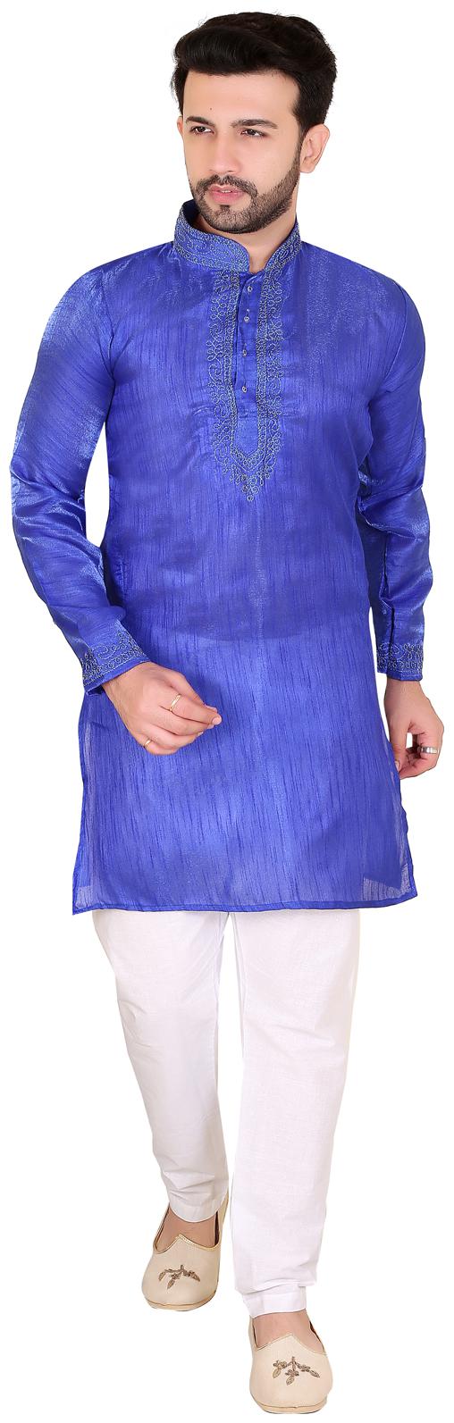

Brinley Men Blue Regular Fit Kurta