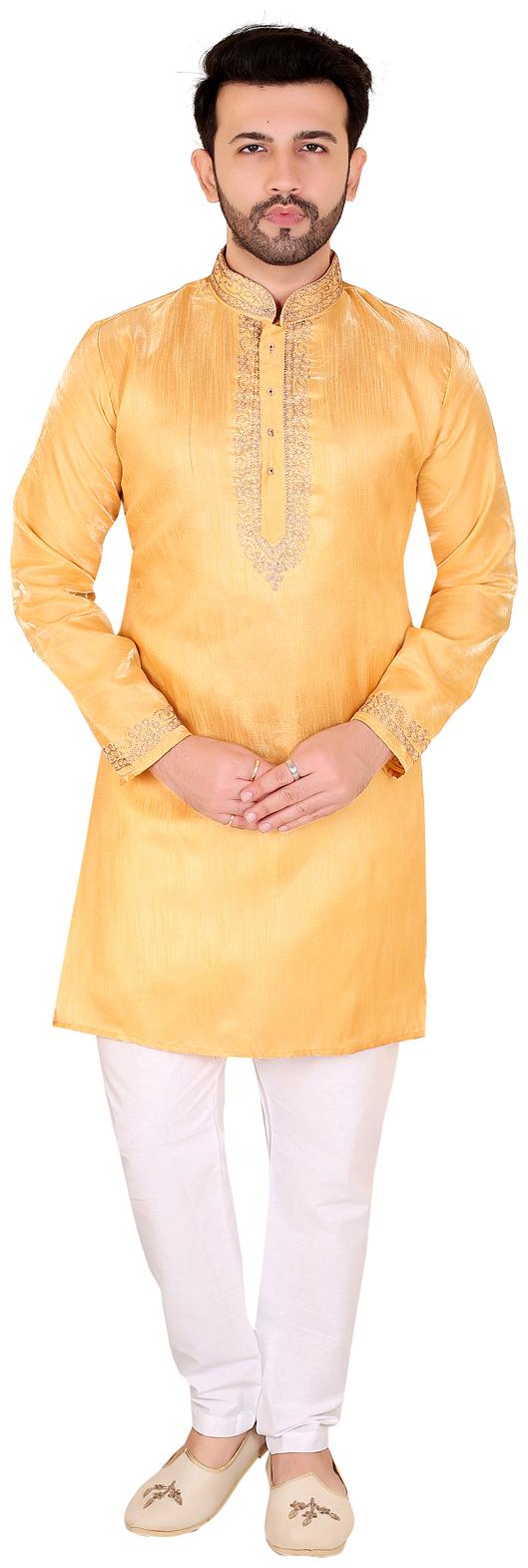 

Brinley Yellow White Solid Kurta and Pyjamas