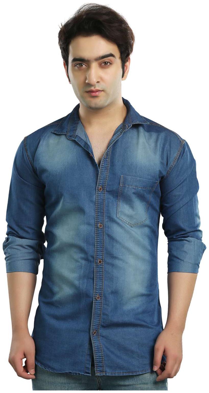 

Brinley Men Blue Abstract Slim Fit Casual Shirt