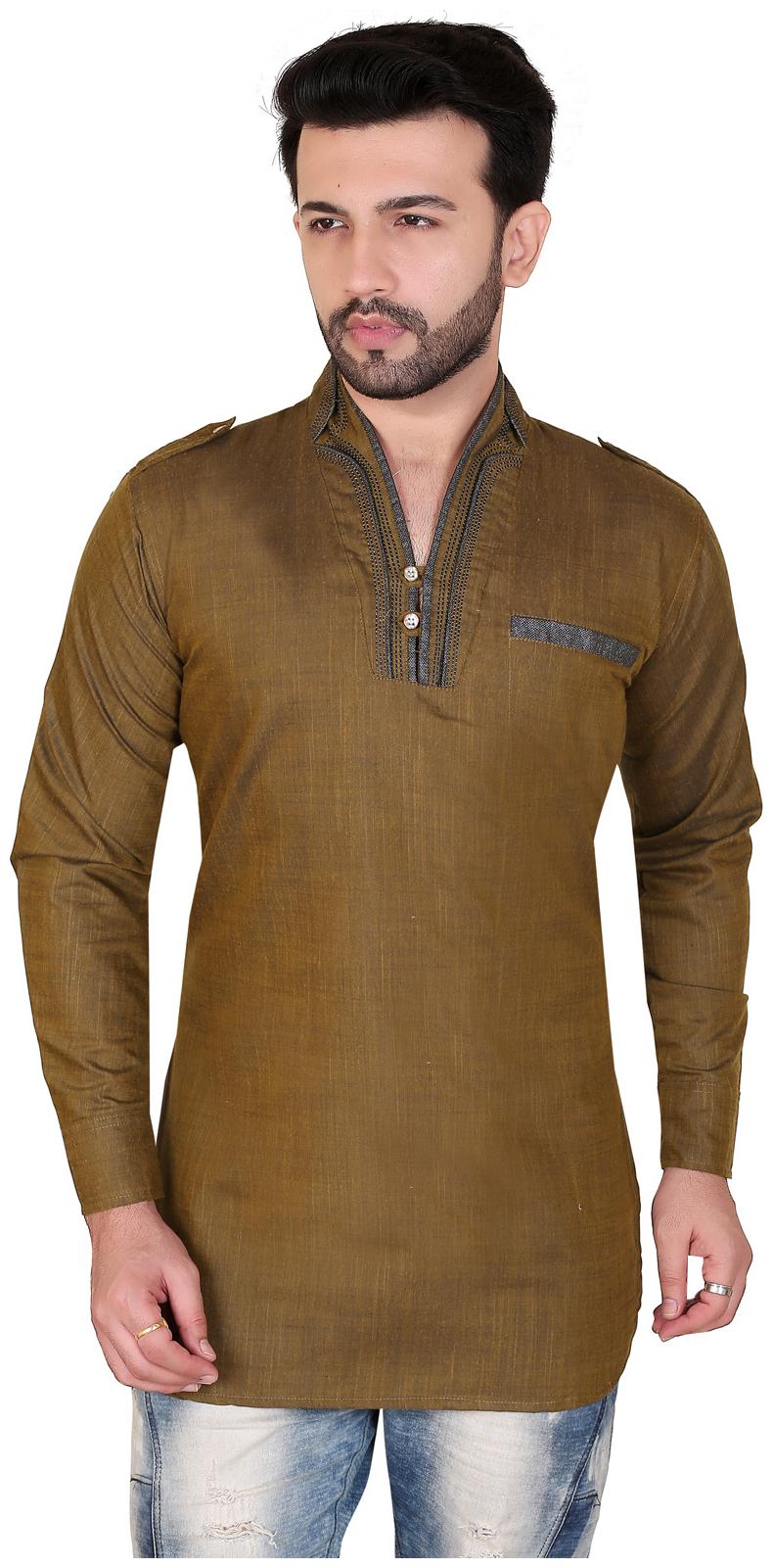 

Brinley Men Beige Regular Fit Kurta
