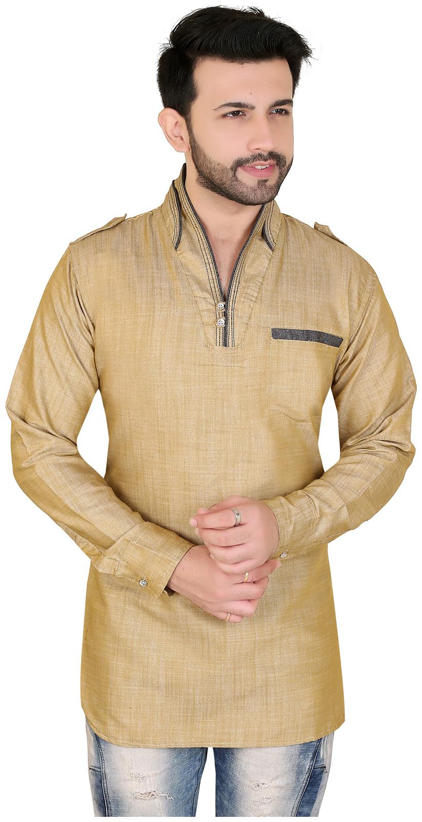 

Brinley Men Beige Regular Fit Kurta