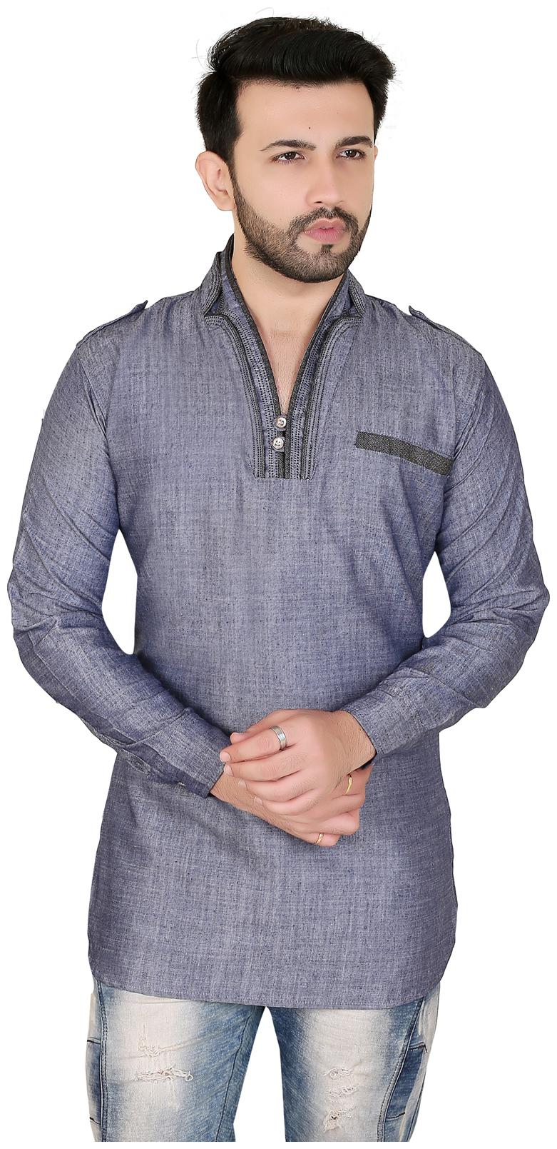 

Brinley Men Purple Regular Fit Kurta