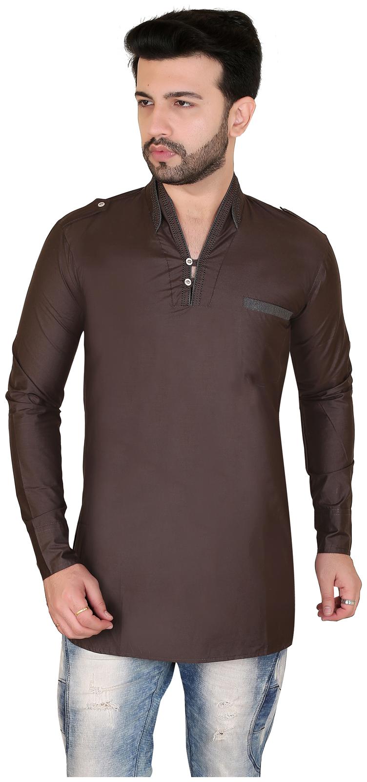 

Brinley Men Brown Regular Fit Kurta