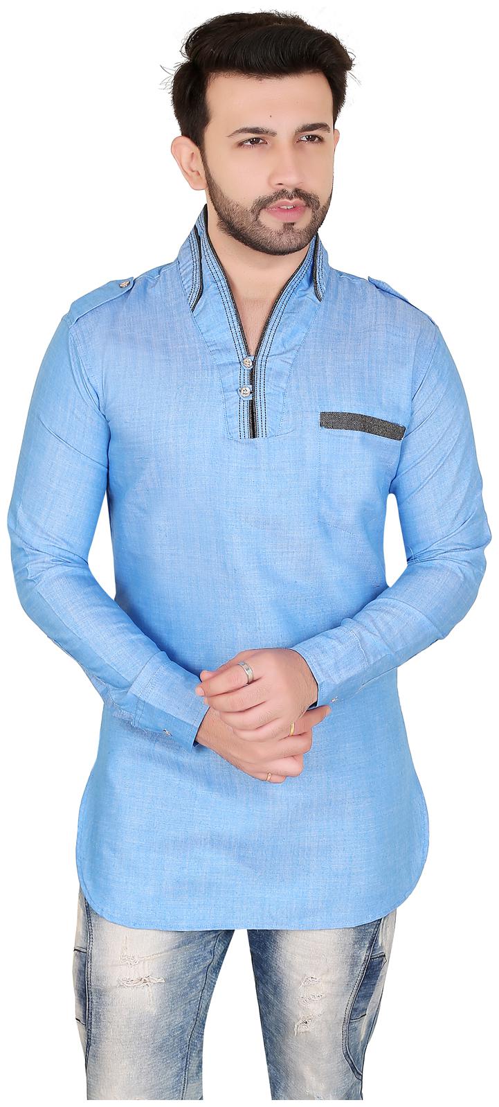 

Brinley Men Blue Regular Fit Kurta