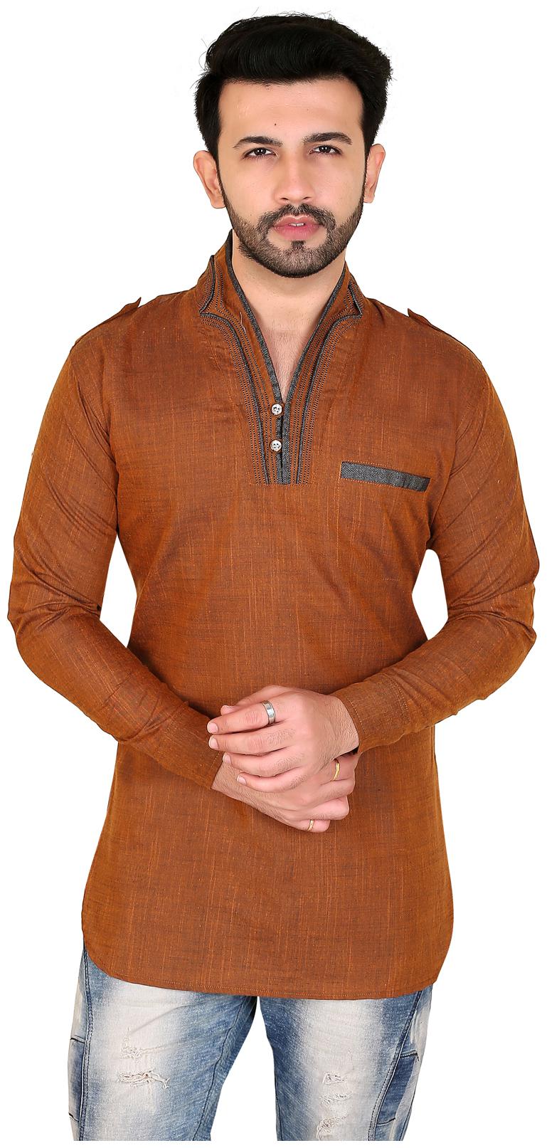 

Brinley Men Brown Regular Fit Kurta