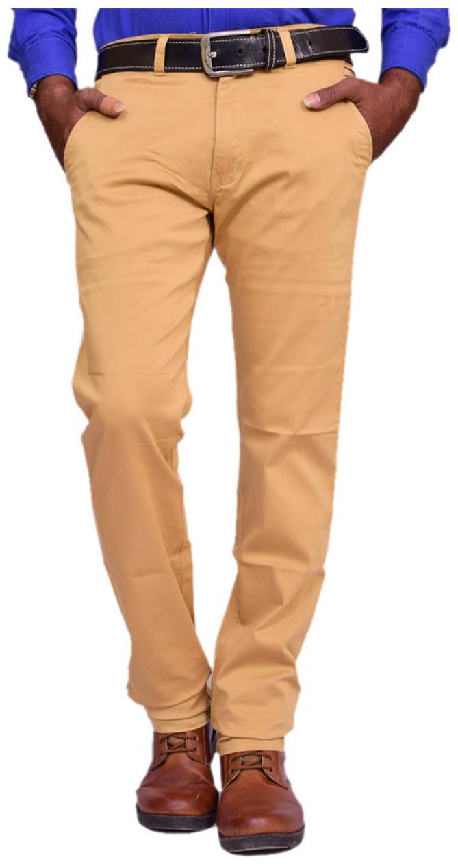 

British Terminal Men Brown Solid Slim fit Chinos
