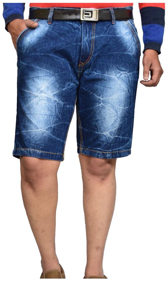 

British Terminal Men Blue Slim Fit Denim Shorts