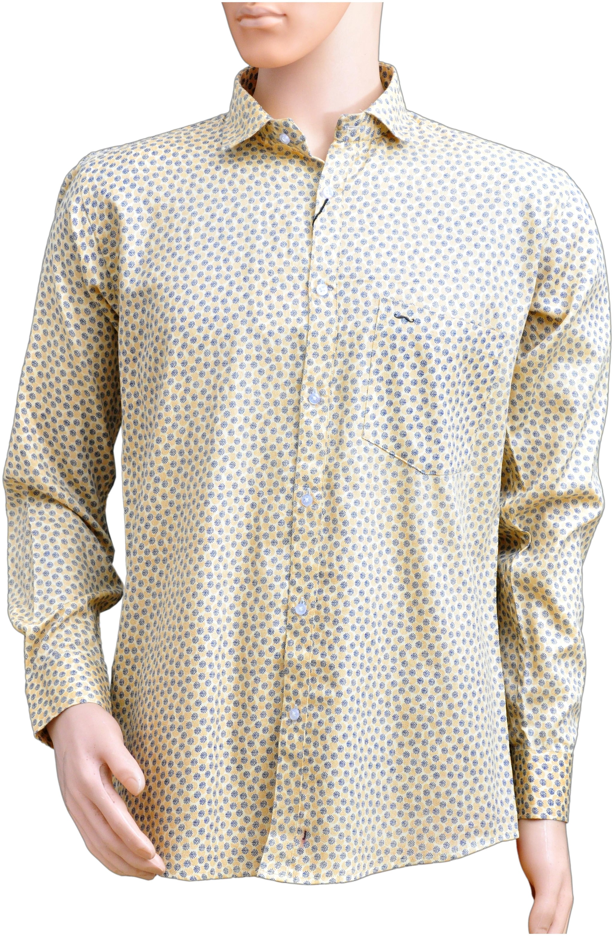 

Brolis Men Yellow Floral Slim Fit Casual Shirt