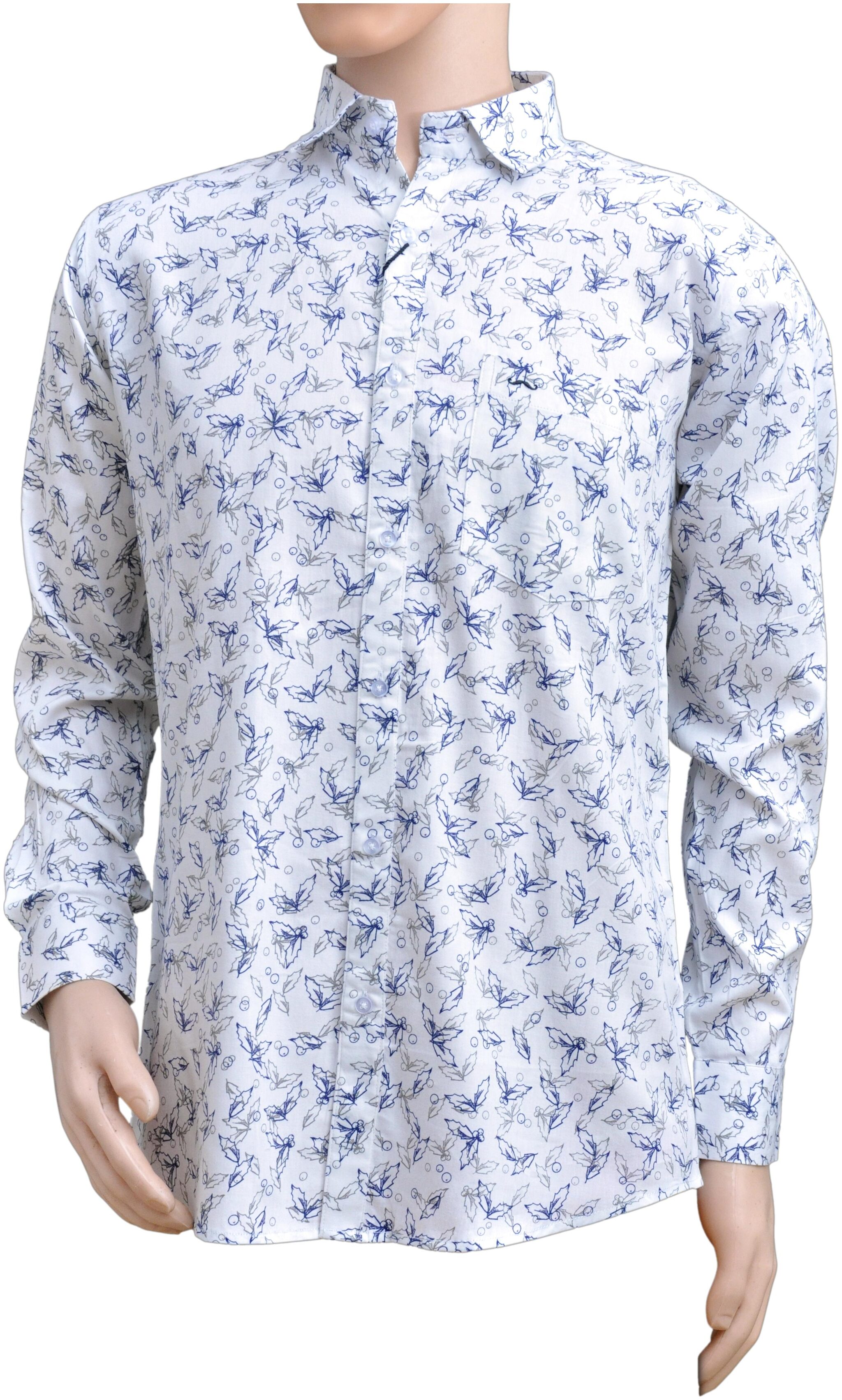 

Brolis Men White Floral Slim Fit Casual Shirt
