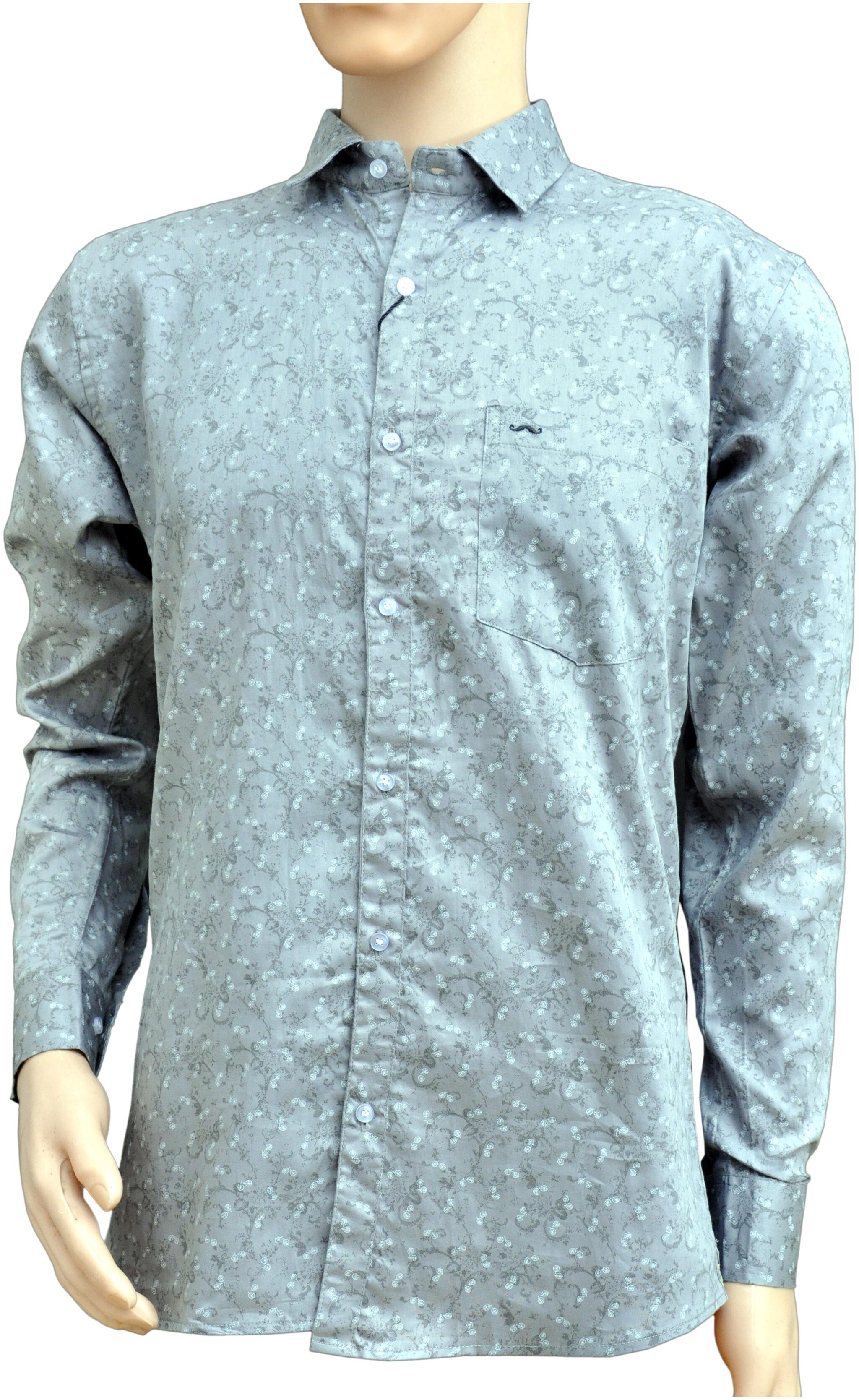 

Brolis Men Grey Printed Slim Fit Casual Shirt