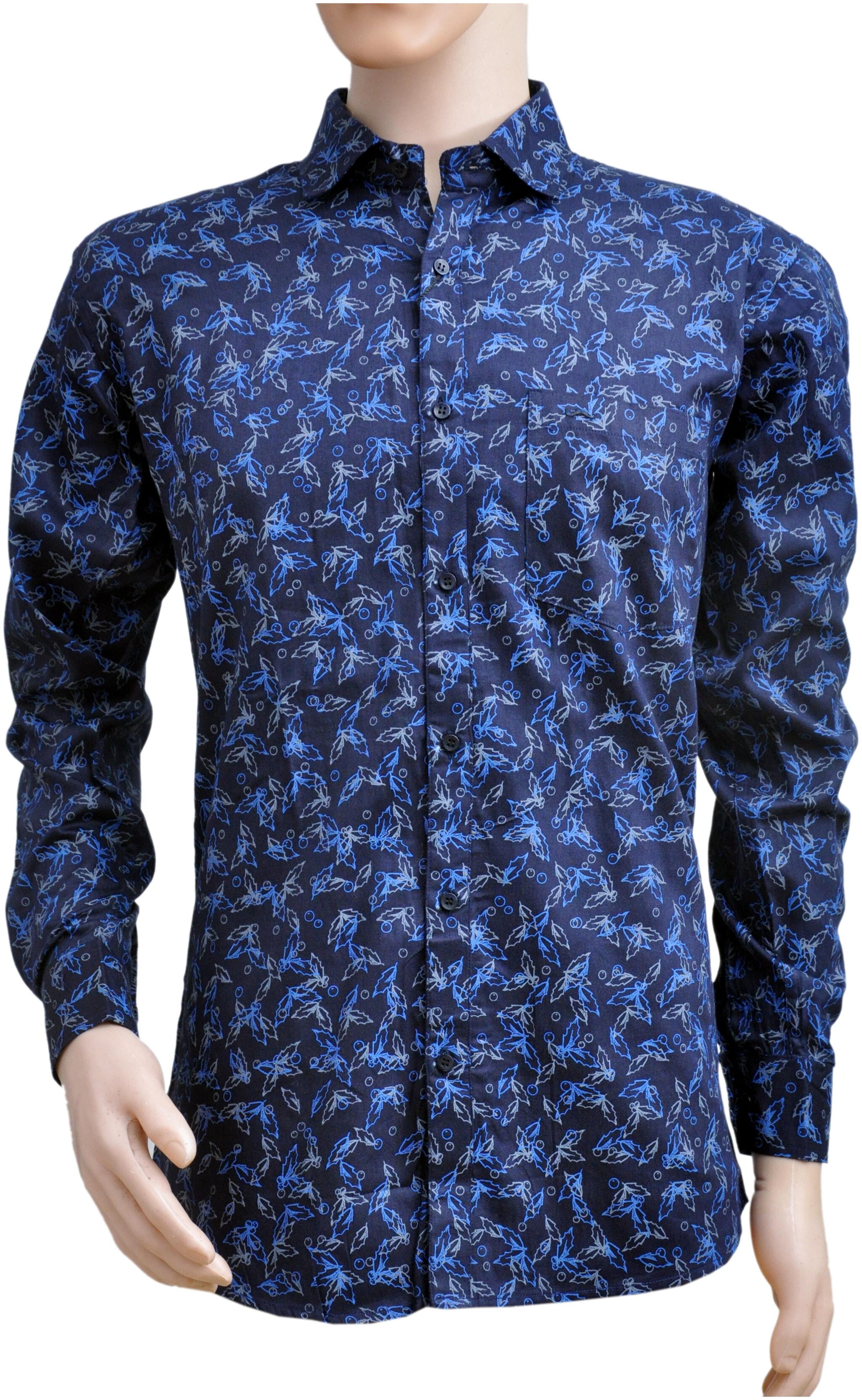 

Brolis Men Blue Floral Slim Fit Casual Shirt