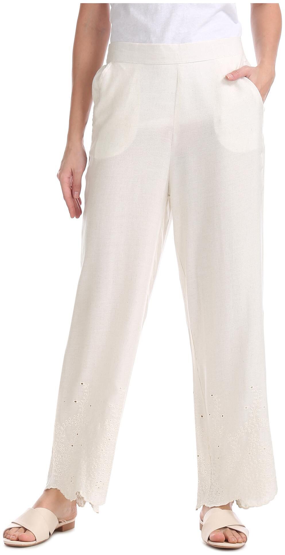 

Bronz Cotton Palazzos White
