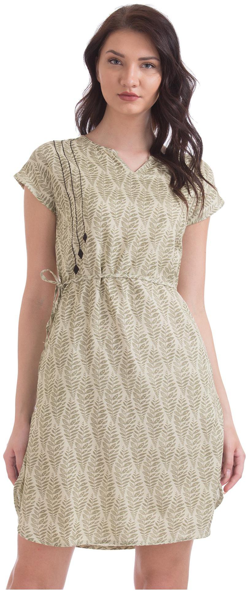 

Bronz Green Printed Sheath dress