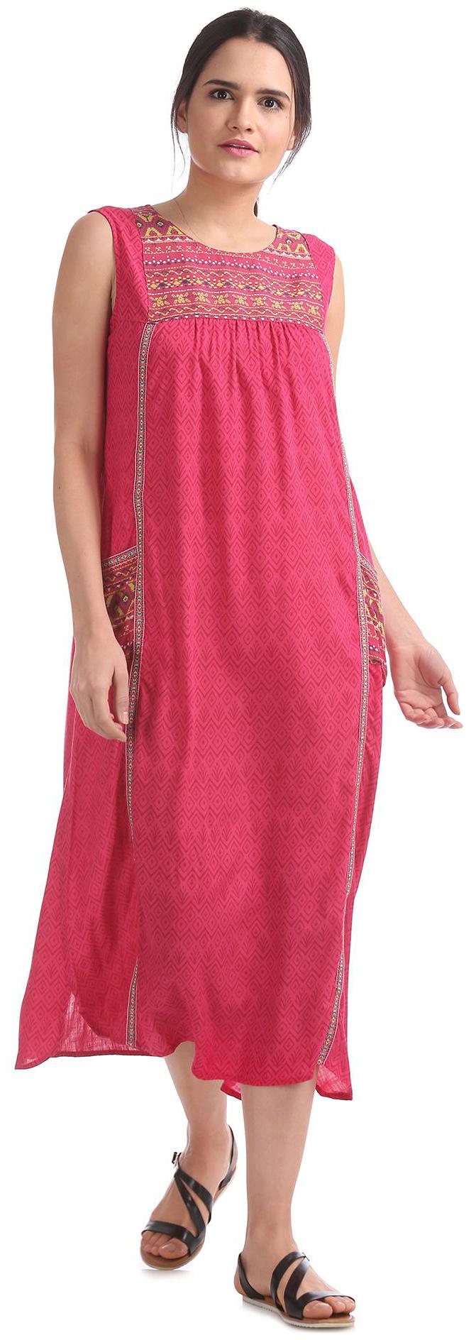 

Bronz Pink Printed Maxi dress