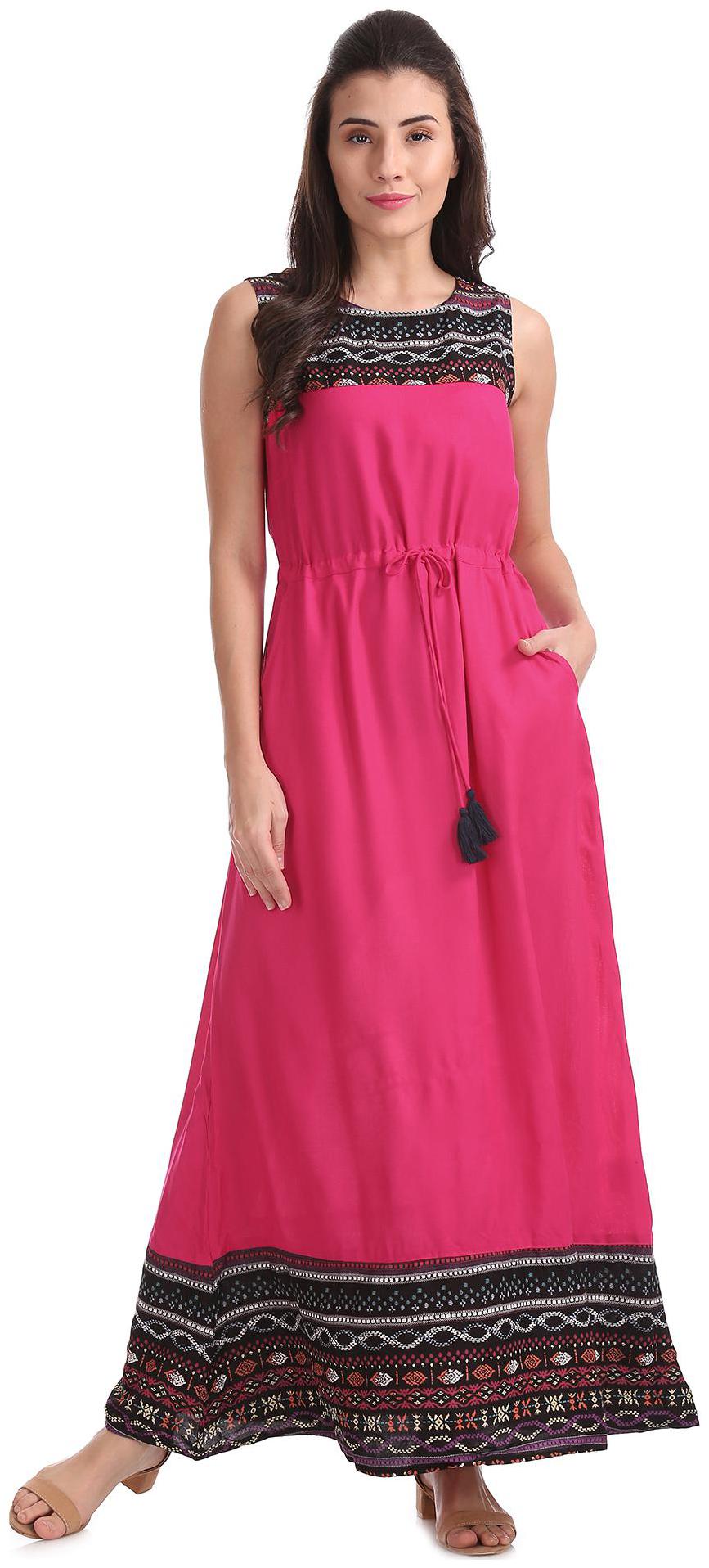 

Bronz Pink Printed Maxi dress