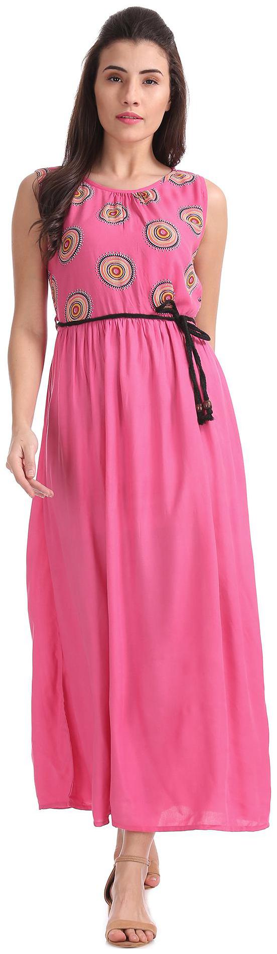 

Bronz Pink Printed Maxi dress