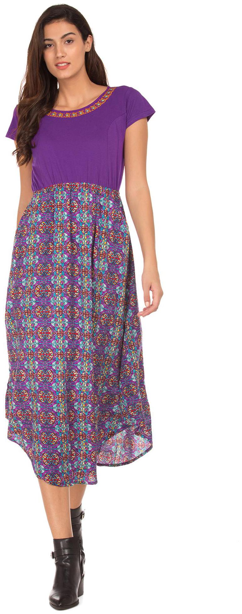

Bronz Purple Printed Maxi dress
