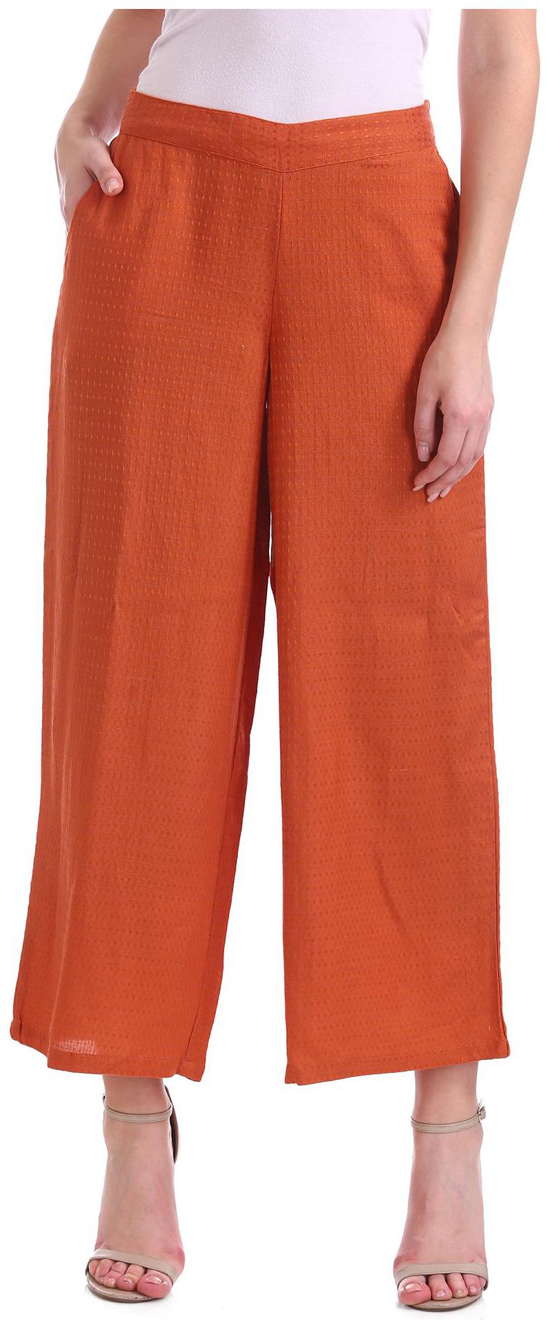 

Bronz Regular Fit Patterned Palazzos
