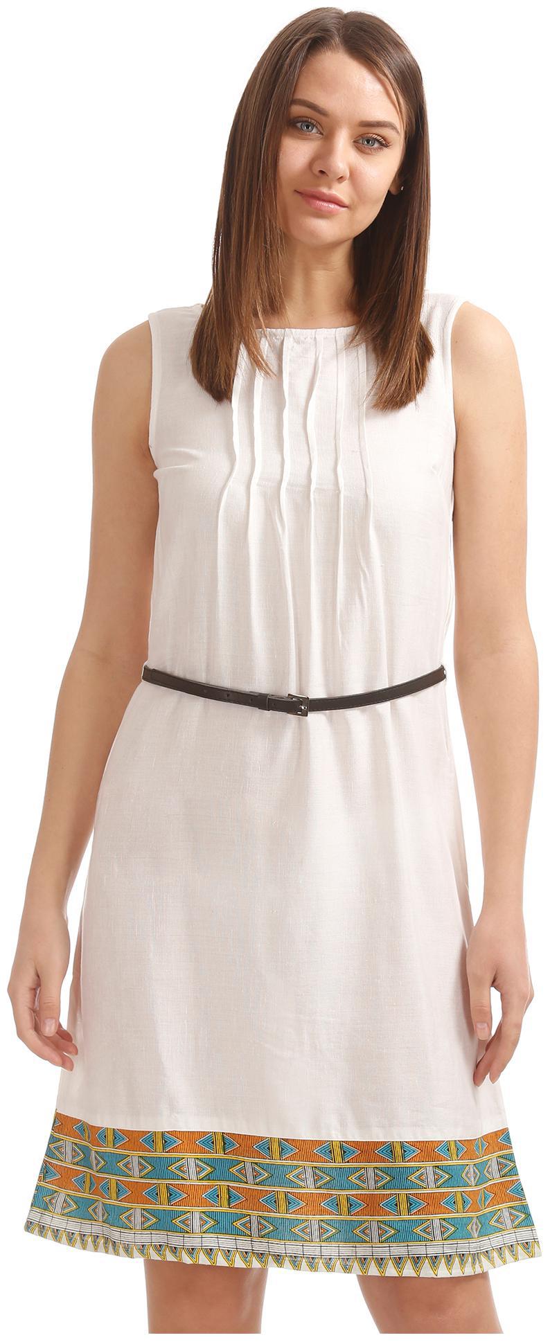 

Bronz White Printed Sheath dress