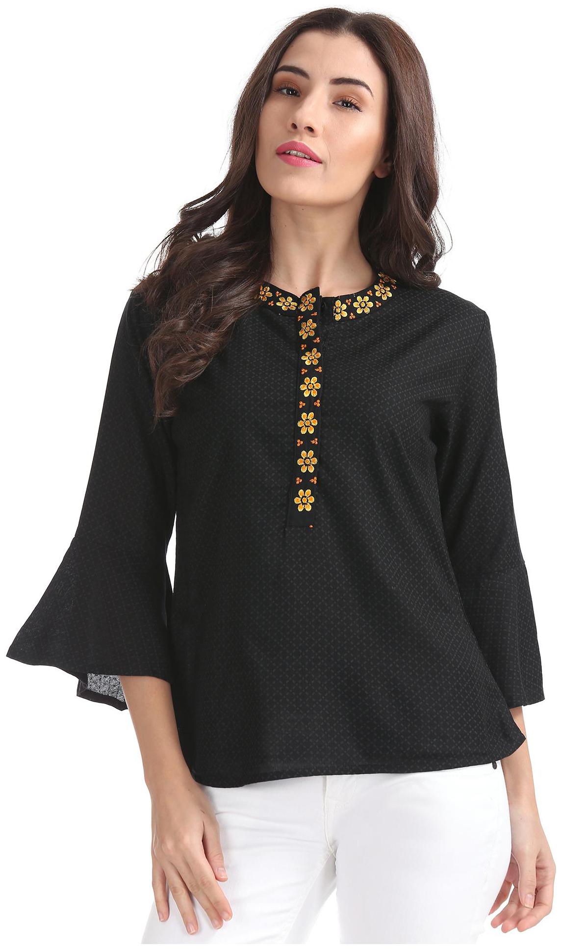 

Bronz Women Printed Regular top - Black