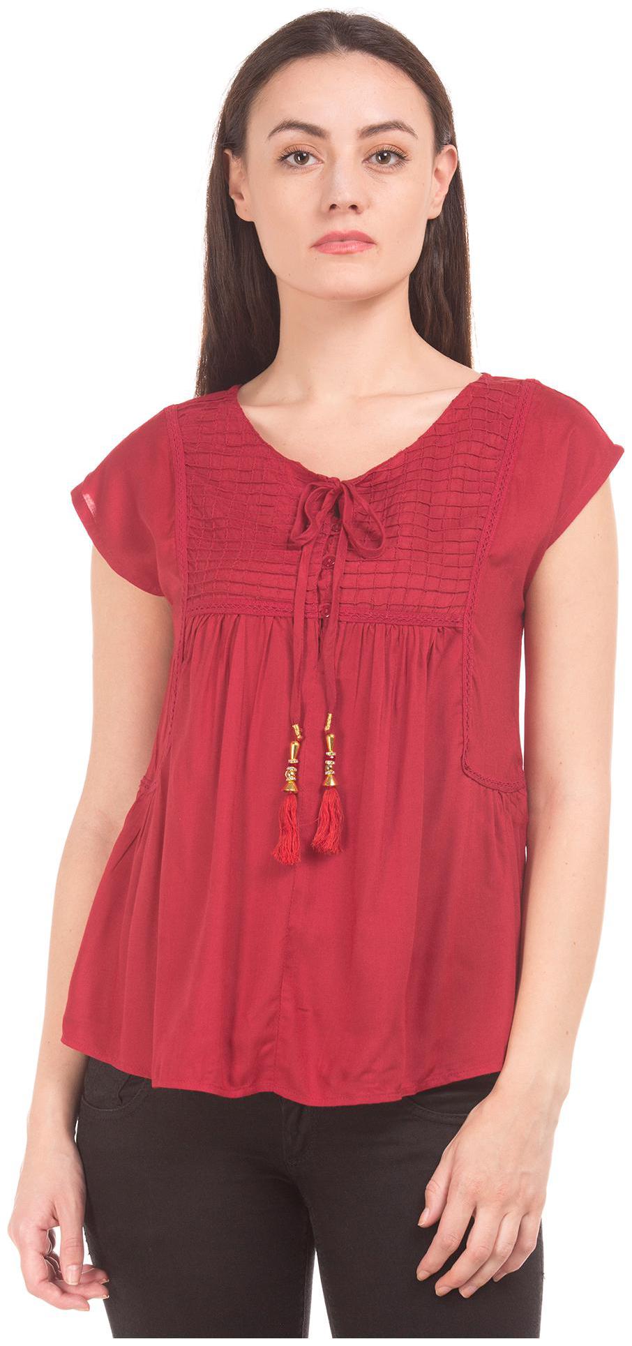 

Bronz Women Solid Regular top - Red