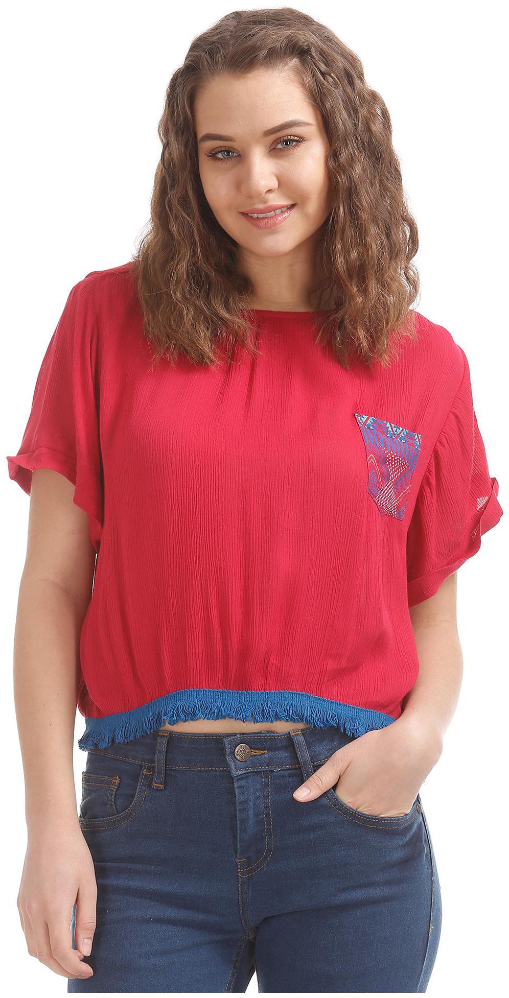 

Bronz Women Solid Regular top - Pink