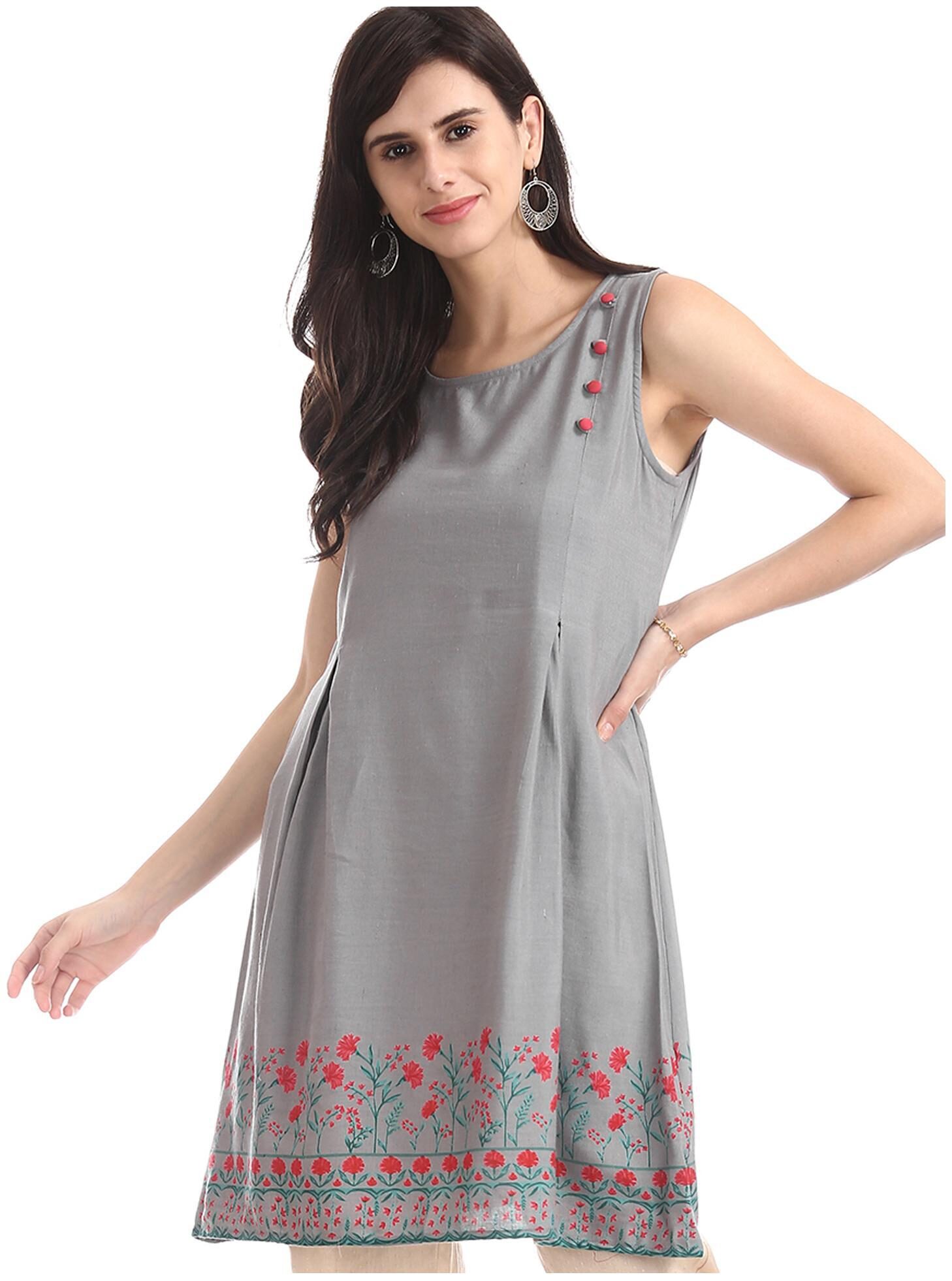 

Bronz Women Printed Regular tunic - Grey