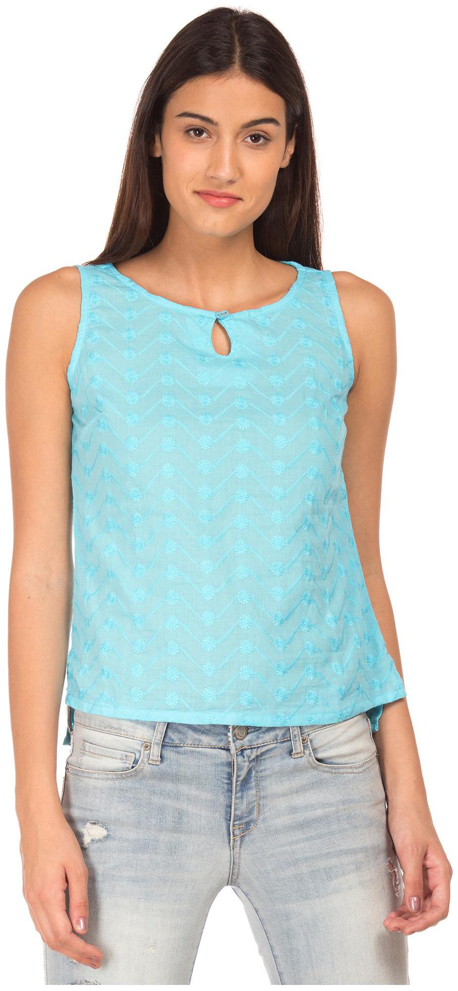 

Bronz Women Embroidered Regular top - Blue