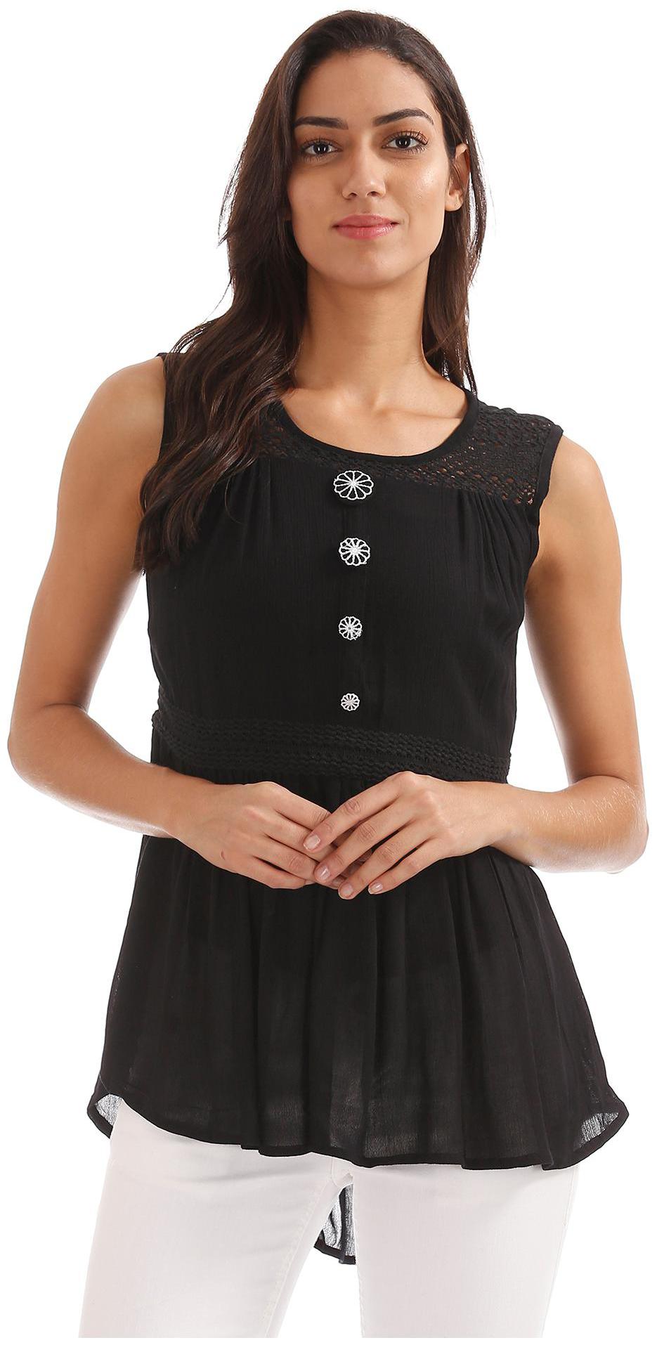 

Bronz Women Solid Regular tunic - Black