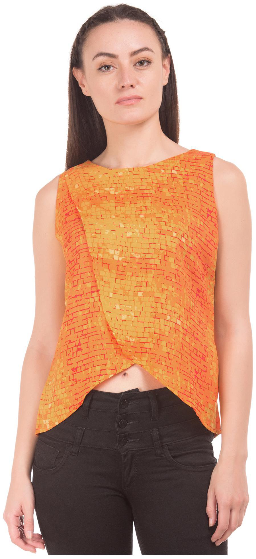 

Bronz Women Printed Regular top - Orange
