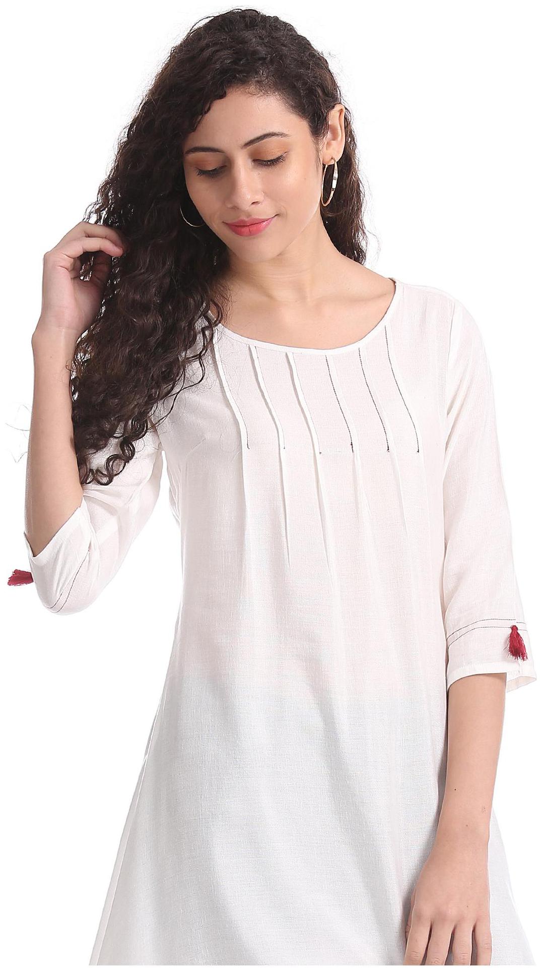 

Bronz Women Solid Regular tunic - White