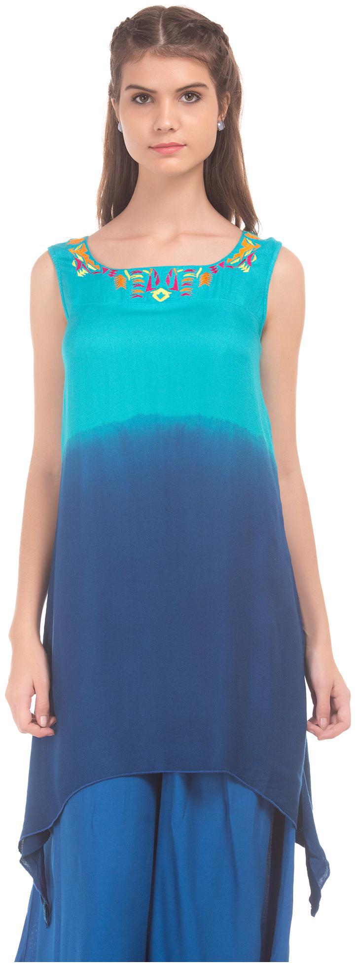 

Bronz Women Dyed Regular tunic - Blue