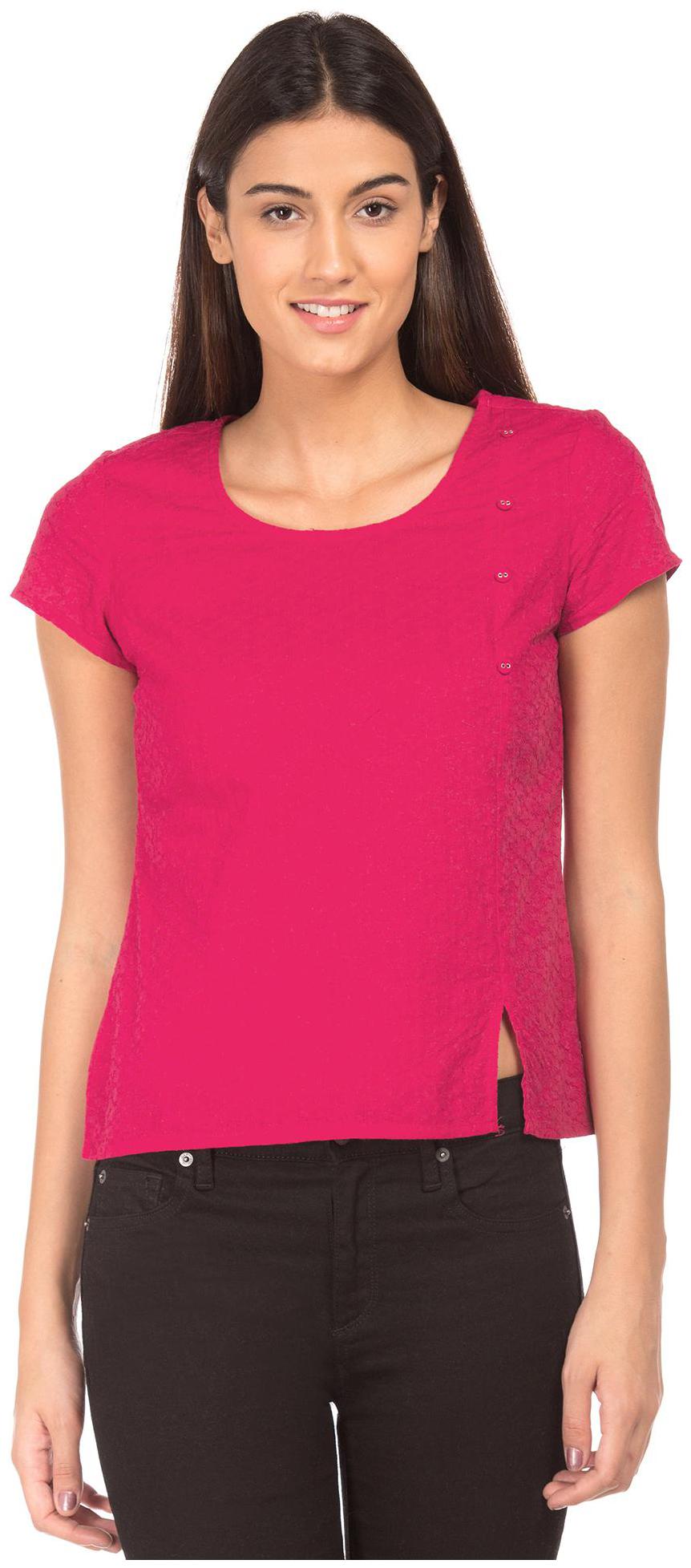 

Bronz Women Embroidered Regular top - Pink