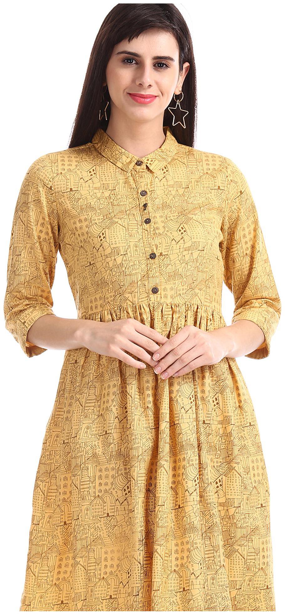 

Bronz Women Printed Regular tunic - Yellow