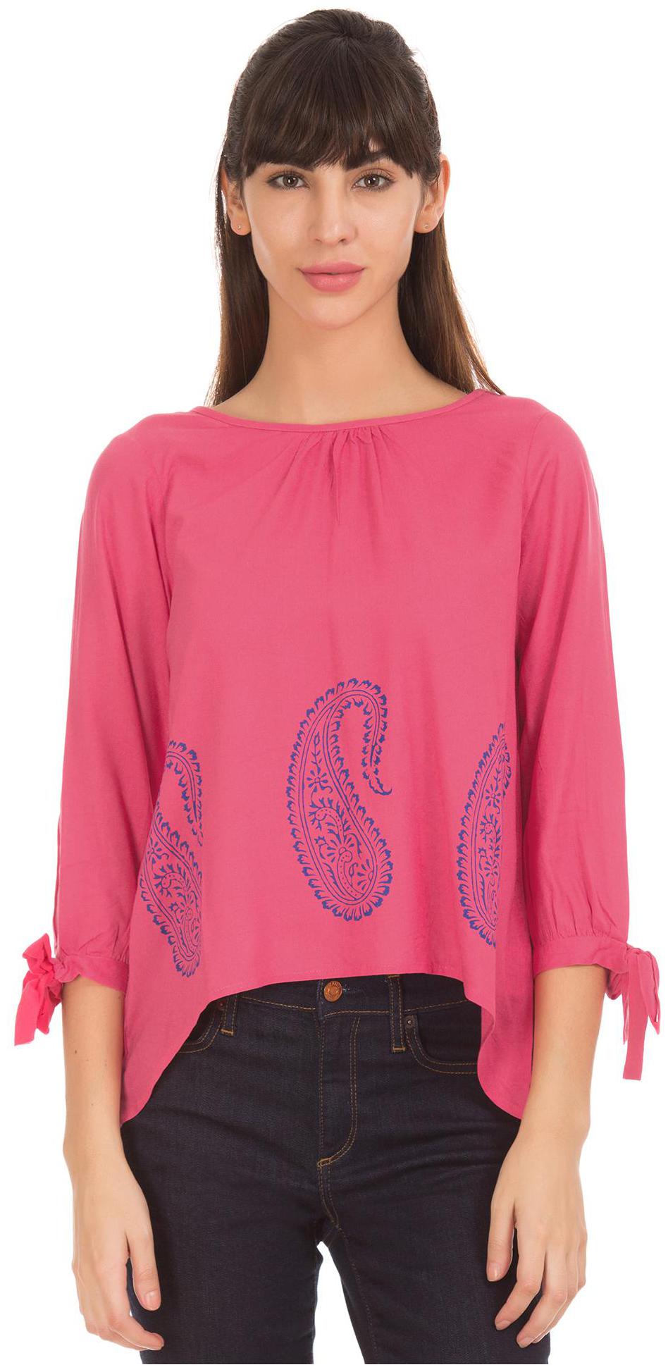 

Bronz Women Printed Regular top - Pink